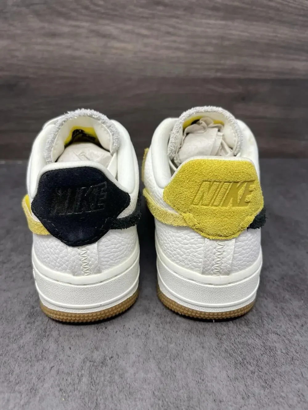 Nike Air Force 1 LXX Vandalized Shoes Womens Size 5 White Yellow BV0740-101